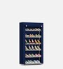 Amber Fabric Open Shoe Rack in Navy Blue Finish