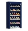 Amber Fabric Open Shoe Rack in Navy Blue Finish