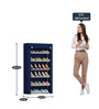 Amber Fabric Open Shoe Rack in Navy Blue Finish