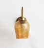 Amber Crackle Glass Down Curved  Wall Light