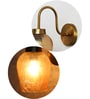 Amber Crackle Glass Down Curved  Wall Light