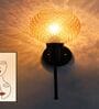 Amber Diamond Glass Black Wall Sconce