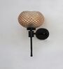 Amber Diamond Glass Black Wall Sconce