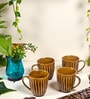 Amber Dunes Coffee Mug Set of 4 (350 ML Each) Microwave Safe Coffee Mug