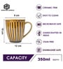 Amber Dunes Coffee Mug Set of 4 (350 ML Each) Microwave Safe Coffee Mug