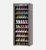 Amber 9 Layer Fabric Open Shoe Rack in Grey Finish