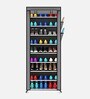 Amber 9 Layer Fabric Open Shoe Rack in Grey Finish