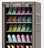 Amber 9 Layer Fabric Open Shoe Rack in Grey Finish