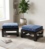 Amber Foot Stool Set Of 2 In Indigo Colour