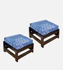 Amber Foot Stool Set Of 2 In Indigo Colour
