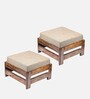 Amber Foot Stool Set Of 2 In Jute Beige Colour