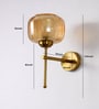 Amber Glass Brass Wall Sconce Modern Light Fixture
