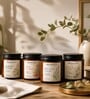 Amber Glass Jar Scented Candles Set Of 4