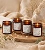 Amber Glass Jar Scented Candles Set Of 4