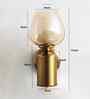 Amber Glass Shade Brushed Brass Wall Sconce
