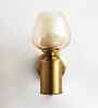 Amber Glass Shade Brushed Brass Wall Sconce