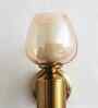 Amber Glass Shade Brushed Brass Wall Sconce