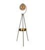 Amber Glass Shade Floor Lamp With Metal Base