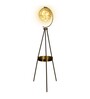 Amber Glass Shade Floor Lamp With Metal Base