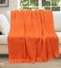 Orange Premium Blended Wool 67x51 Inches Sofa Throw
