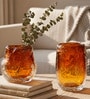 Amber Ice Glass Vase L