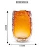 Amber Ice Glass Vase L
