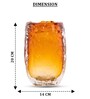 Amber Ice Glass Vase L