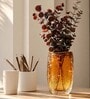 Amber Ice Glass Vase L