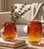 Amber Ice Glass Vase S