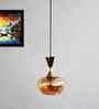 Amber Kachori Glass Pendant Light with Gold Finish
