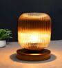Amber Ribbed Glass Table Lamp