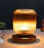 Amber Ribbed Glass Table Lamp