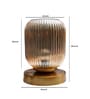Amber Ribbed Glass Table Lamp