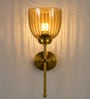 Amber Ribbed Glass Wall Sconce
