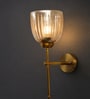 Amber Ribbed Glass Wall Sconce