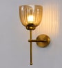 Amber Ribbed Glass Wall Sconce