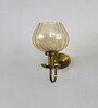 Amber Ribbed Tulip Glass Wall Light