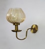 Amber Ribbed Tulip Glass Wall Light