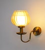 Amber Ribbed Tulip Glass Wall Light