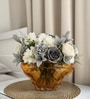 Amber Ripple Bowl Glass Vase
