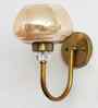 Amber Rounded Bowl Glass Wall Sconce