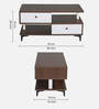 Ambra Coffee Table In Brown & White Finish with Drawers