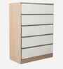 Ambra Chest Of 5 Drawers With In Oak And White Finish