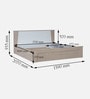 Ambra Queen Size Bed In Oak Colour With Box Storage