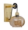Ambre Single Light Wall Light In Amber & Brass Finish