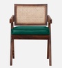 Ambro Sheesham Wood Arm Chair In Green Color