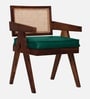 Ambro Sheesham Wood Arm Chair In Green Color