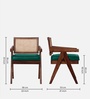 Ambro Sheesham Wood Arm Chair In Green Color
