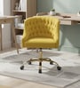 Ambulant Cocoon Velvet Guest Chairs In Yellow  Colour