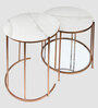 Amelia Round Marble Nesting Tables (Set of 2) in Rose Gold Finish